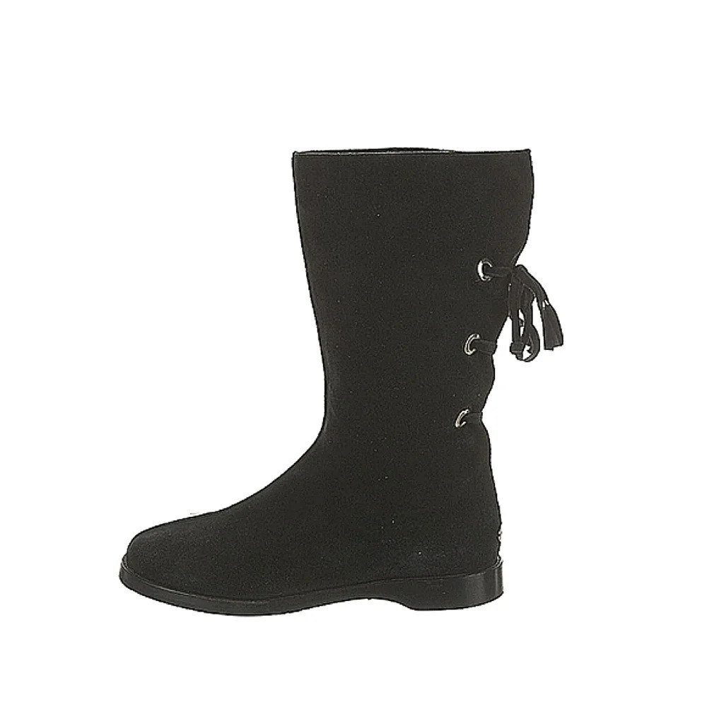 Jimmy Choo suede winter fur lined back tie slouchy mid shin Boot New